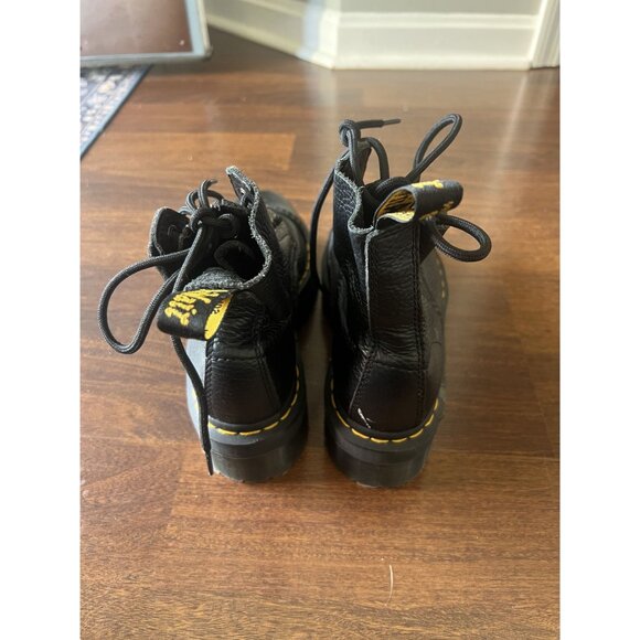 Dr. Martens Black Leather Platform Combat Boots Women’s US 7 EU 38 Lug Sole - Picture 4 of 7